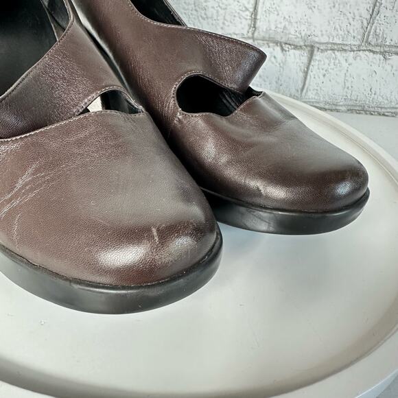 Dansko Brown Heels Tara Nappa Mary Jane Leather Buckle Strap Neutral 9 39 - Picture 7 of 12